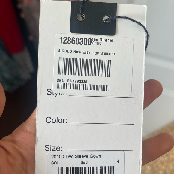 Mac Duggal Gold Illusion Dress NWOT Size 4 - Picture 5 of 5